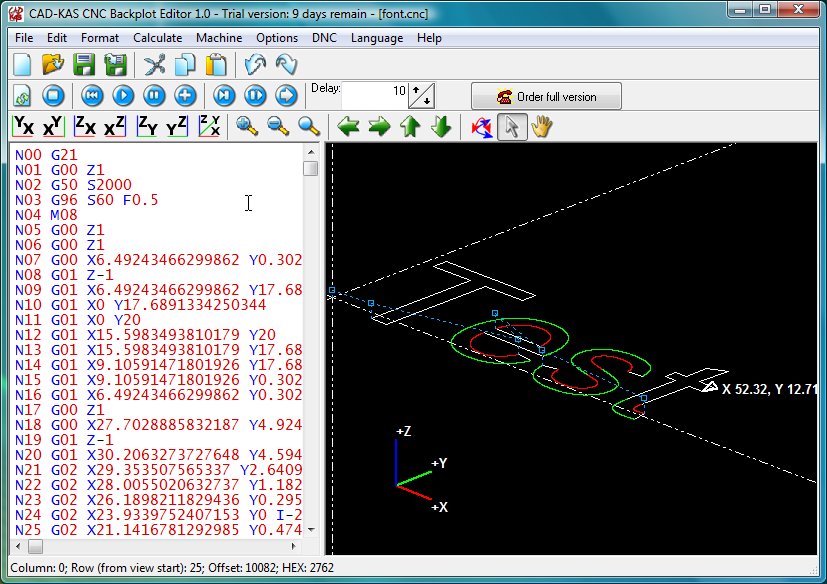 Screenshot for CNC Backplot Editor 1.0