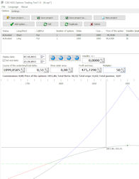 A screenshot of the program Options Trading Tool 1.0