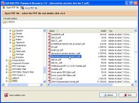 A screenshot of the program PDF Password Recovery 1.0